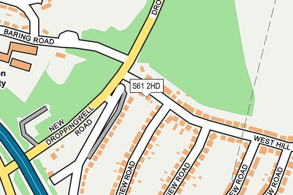 S61 2HD map - OS OpenMap – Local (Ordnance Survey)
