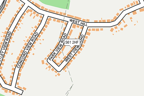 S61 2HF map - OS OpenMap – Local (Ordnance Survey)