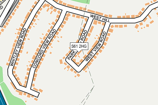 S61 2HG map - OS OpenMap – Local (Ordnance Survey)