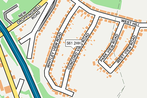 S61 2HH map - OS OpenMap – Local (Ordnance Survey)