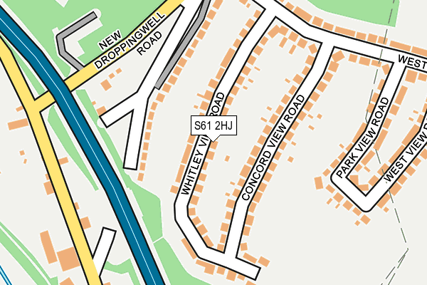 S61 2HJ map - OS OpenMap – Local (Ordnance Survey)
