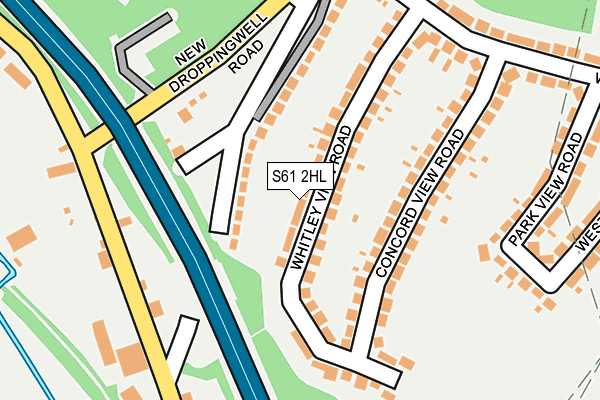 S61 2HL map - OS OpenMap – Local (Ordnance Survey)