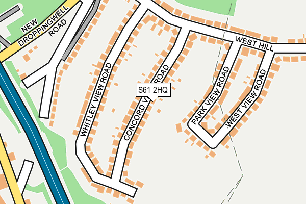 S61 2HQ map - OS OpenMap – Local (Ordnance Survey)