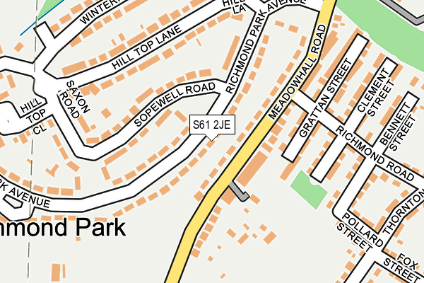 S61 2JE map - OS OpenMap – Local (Ordnance Survey)