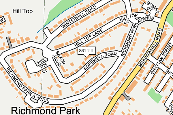 S61 2JL map - OS OpenMap – Local (Ordnance Survey)
