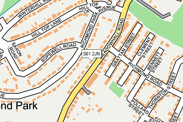 S61 2JN map - OS OpenMap – Local (Ordnance Survey)