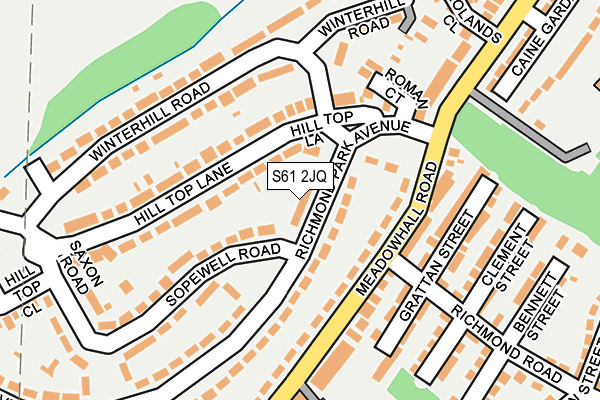S61 2JQ map - OS OpenMap – Local (Ordnance Survey)