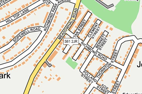 S61 2JR map - OS OpenMap – Local (Ordnance Survey)