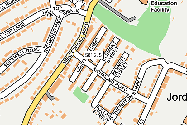 S61 2JS map - OS OpenMap – Local (Ordnance Survey)