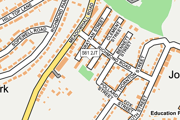 S61 2JT map - OS OpenMap – Local (Ordnance Survey)