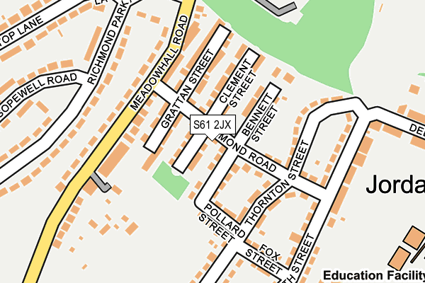 S61 2JX map - OS OpenMap – Local (Ordnance Survey)