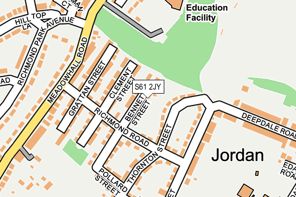 S61 2JY map - OS OpenMap – Local (Ordnance Survey)