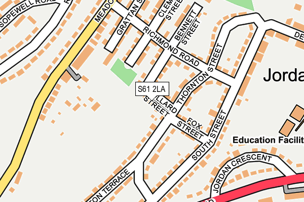 S61 2LA map - OS OpenMap – Local (Ordnance Survey)