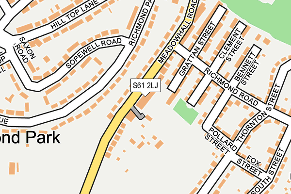 S61 2LJ map - OS OpenMap – Local (Ordnance Survey)