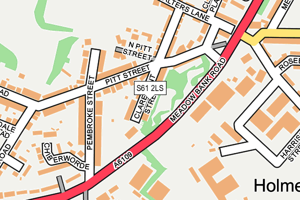 S61 2LS map - OS OpenMap – Local (Ordnance Survey)