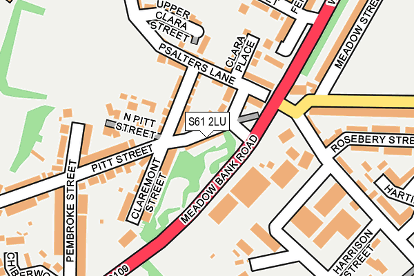 S61 2LU map - OS OpenMap – Local (Ordnance Survey)