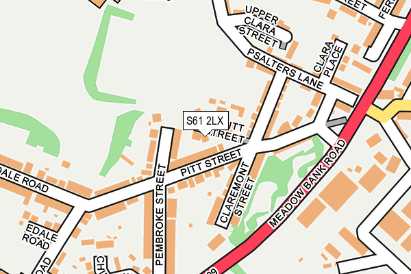 S61 2LX map - OS OpenMap – Local (Ordnance Survey)