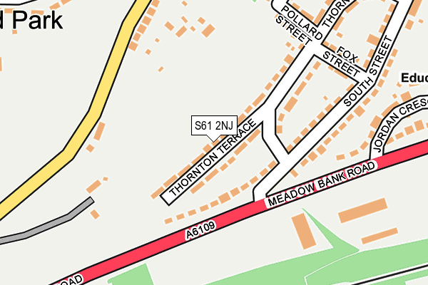 S61 2NJ map - OS OpenMap – Local (Ordnance Survey)