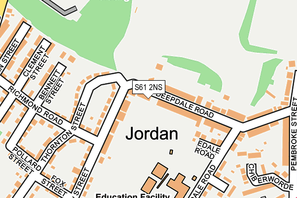 S61 2NS map - OS OpenMap – Local (Ordnance Survey)