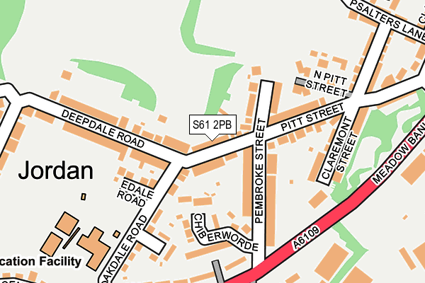 S61 2PB map - OS OpenMap – Local (Ordnance Survey)