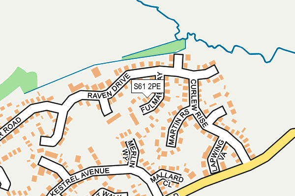 S61 2PE map - OS OpenMap – Local (Ordnance Survey)