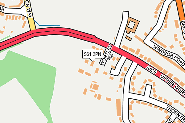 S61 2PN map - OS OpenMap – Local (Ordnance Survey)