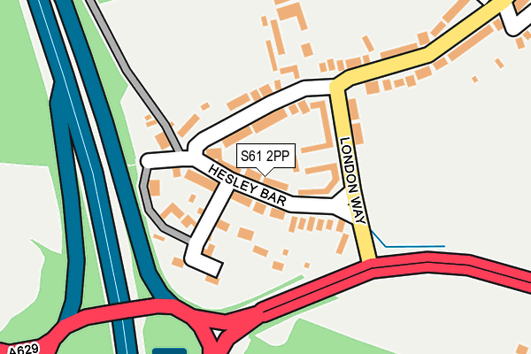 S61 2PP map - OS OpenMap – Local (Ordnance Survey)