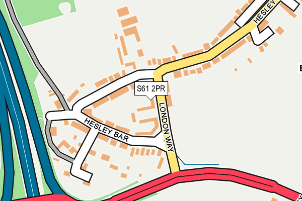 S61 2PR map - OS OpenMap – Local (Ordnance Survey)
