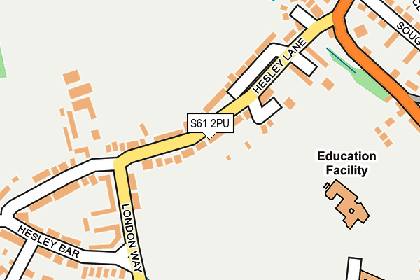 S61 2PU map - OS OpenMap – Local (Ordnance Survey)