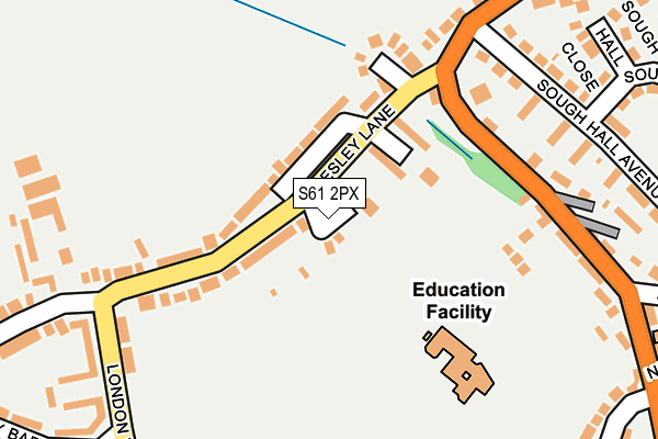 S61 2PX map - OS OpenMap – Local (Ordnance Survey)