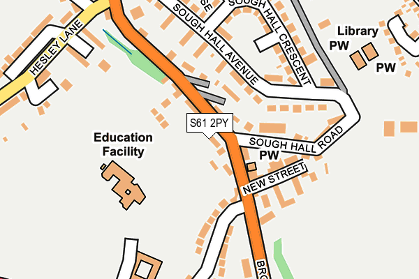 S61 2PY map - OS OpenMap – Local (Ordnance Survey)