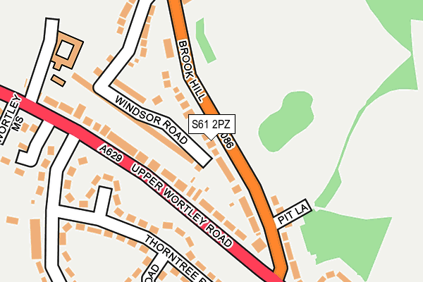 S61 2PZ map - OS OpenMap – Local (Ordnance Survey)