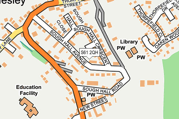 S61 2QH map - OS OpenMap – Local (Ordnance Survey)