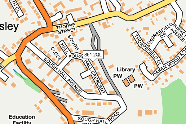S61 2QL map - OS OpenMap – Local (Ordnance Survey)