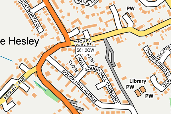 S61 2QW map - OS OpenMap – Local (Ordnance Survey)