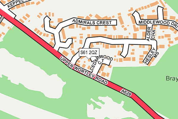 S61 2QZ map - OS OpenMap – Local (Ordnance Survey)