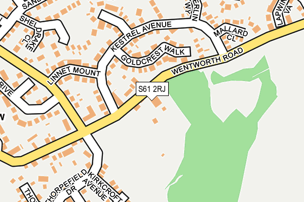 S61 2RJ map - OS OpenMap – Local (Ordnance Survey)