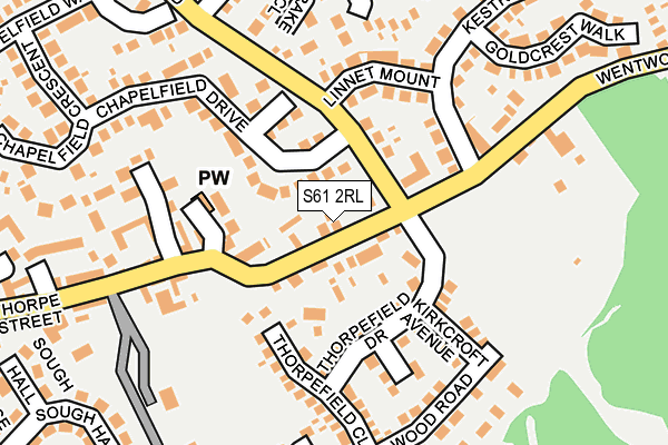 S61 2RL map - OS OpenMap – Local (Ordnance Survey)