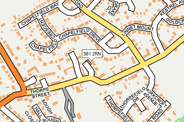 S61 2RN map - OS OpenMap – Local (Ordnance Survey)