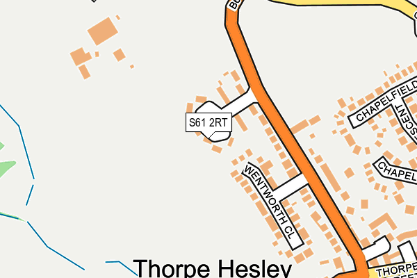 S61 2RT map - OS OpenMap – Local (Ordnance Survey)