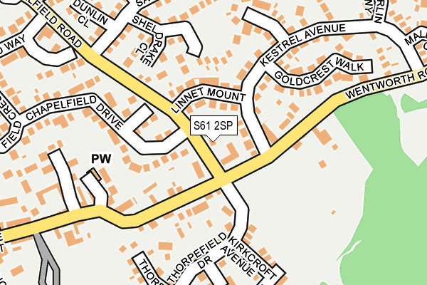 S61 2SP map - OS OpenMap – Local (Ordnance Survey)