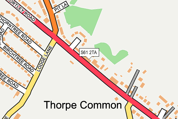 S61 2TA map - OS OpenMap – Local (Ordnance Survey)
