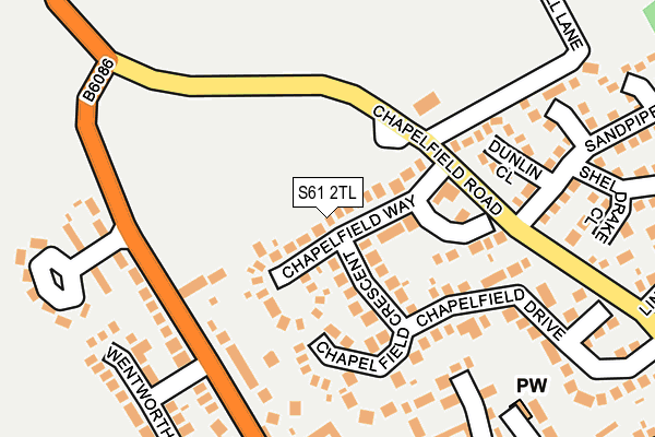 S61 2TL map - OS OpenMap – Local (Ordnance Survey)