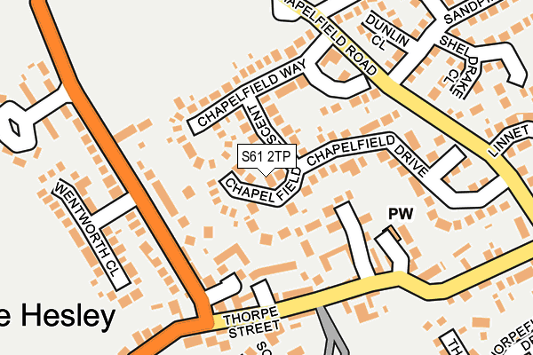 S61 2TP map - OS OpenMap – Local (Ordnance Survey)