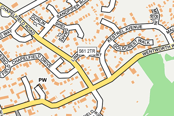 S61 2TR map - OS OpenMap – Local (Ordnance Survey)