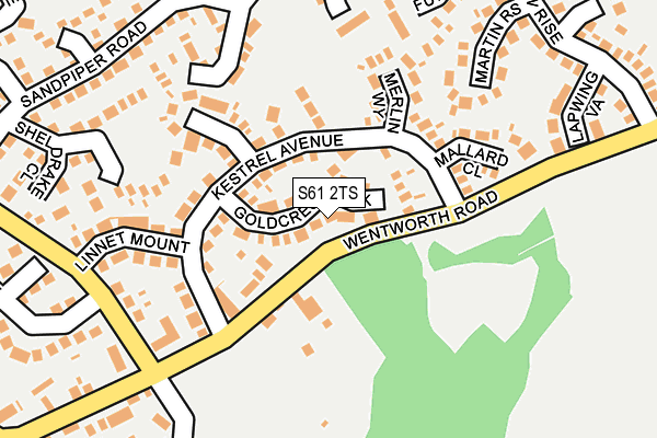 S61 2TS map - OS OpenMap – Local (Ordnance Survey)