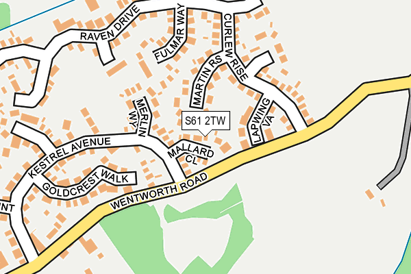 S61 2TW map - OS OpenMap – Local (Ordnance Survey)