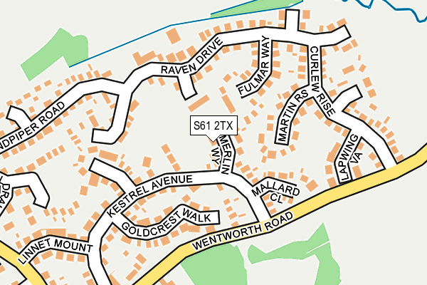 S61 2TX map - OS OpenMap – Local (Ordnance Survey)