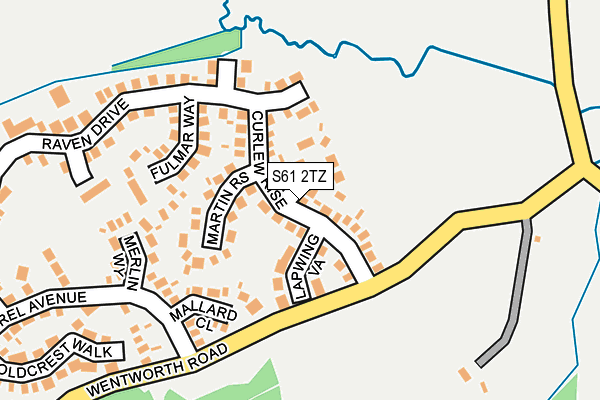 S61 2TZ map - OS OpenMap – Local (Ordnance Survey)
