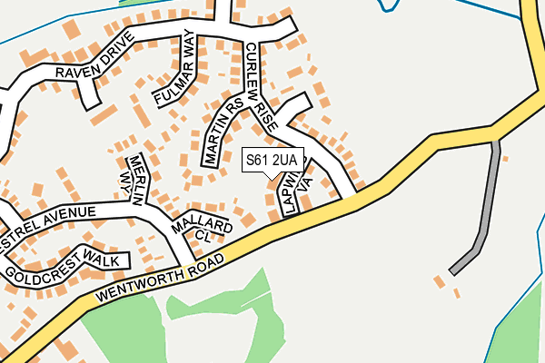 S61 2UA map - OS OpenMap – Local (Ordnance Survey)
